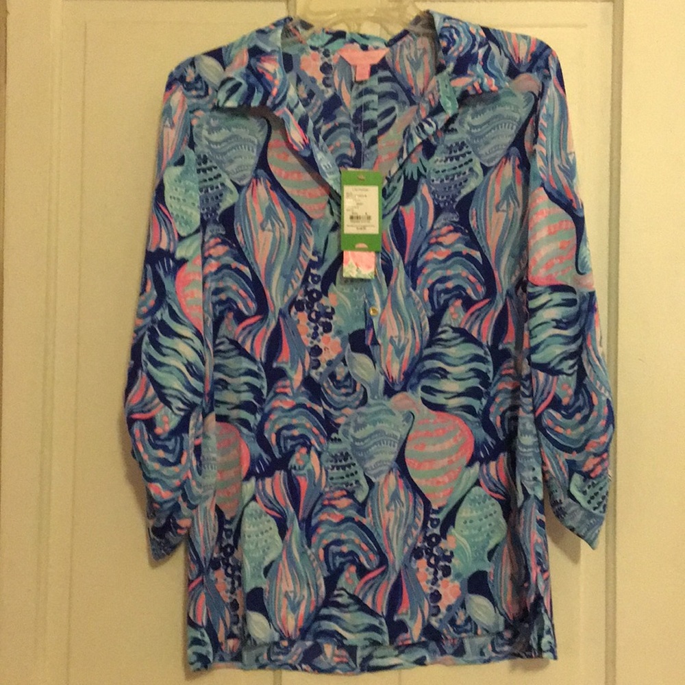 NWT Lilly Pulitzer Everglades Top: Twilight Blue